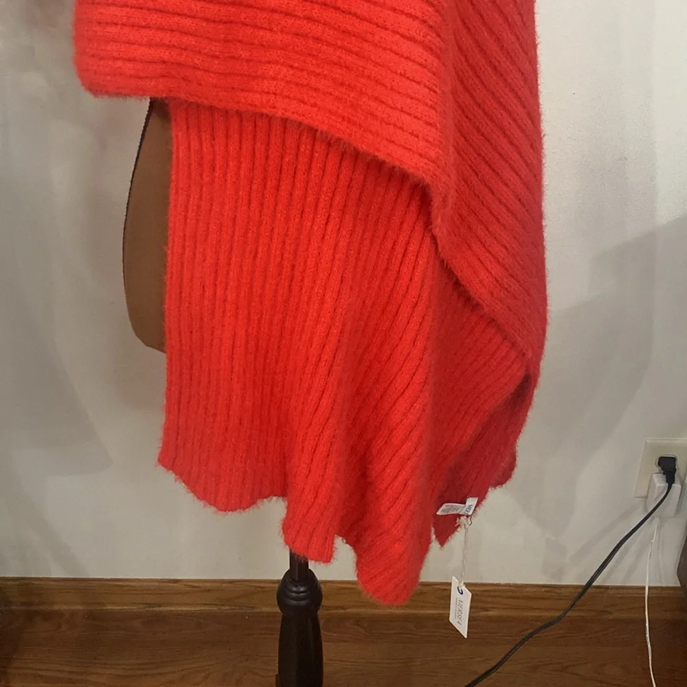 Mersea Chalet plush ribbed knit long scarf in Aperol